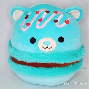 ❤️ BELINDA 🐻 8" Teal Fur Macaron Bear w Hearts Valentine 2025 Squishmallow NWT